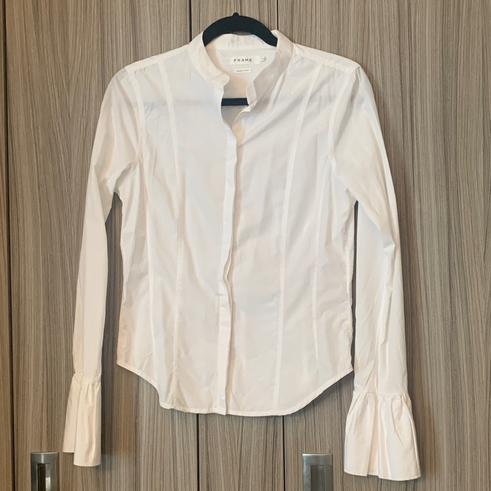 Frame Denim Women's Cream Button Down Shirt